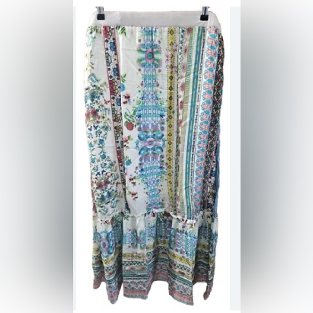 Johnny Was Silk Multi Patterned Maxi skirt XXL NWT plus size